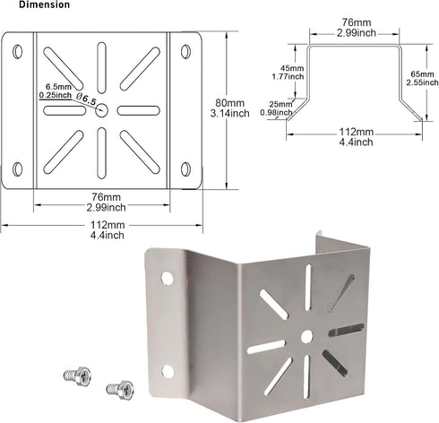 WiTi Small Exterior Corner Wall Mount - Stainless Steel Holder for WiFi IP Camera, Compatible with Wyze/Ring Bullet/Dome