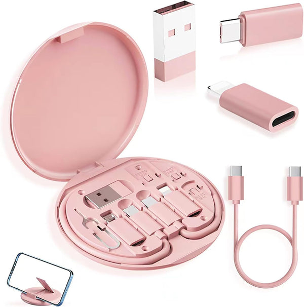 USB C Adapter Kit with Micro USB to USB C Female, Short USB C Cable & Lightning to USB C Adapter for Fast Charging