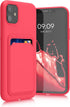 kwmobile Case for Apple iPhone 11 - TPU Phone Cover with Credit Card Holder - Neon Pink