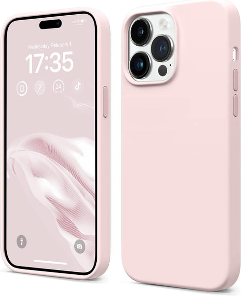 AOTESIER Shockproof Series iPhone 14 Pro Max Case, Ultra Slim Thin Silicone Cover, Full-Body Protective 6.7 inch Chalk