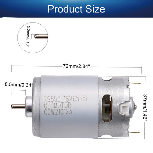 18V 20500RPM RS550 Fielect DC Motor Motor High Torque Electric Motors for DIY Electric/Electronic Projects, Drills