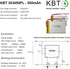 KBT 3.7V 500mAh Li-Polymer Battery, 303450 Rechargeable Li-ion Batteries Replacement for Dash Camera, 2pack