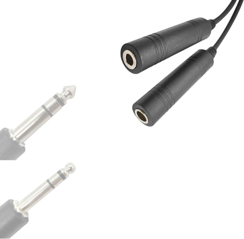 GA Dual Plugs General Aviation Headset to U174/U Helicopter Headphone Adapter