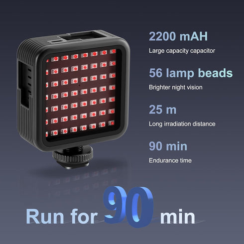 Ordro LN-5 IR Night Vision Light for Camera, Upgraded Infrared Night Light for Enhanced Night Shooting