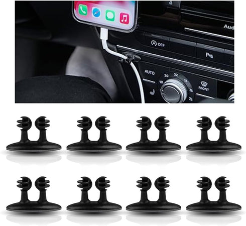 8PCS Car Cable Clips, USB Cable Line Clip Holder, Durable Strong Adhesive Cord Organizer for Car Management