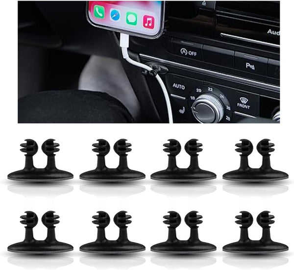 8PCS Car Cable Clips, USB Cable Line Clip Holder, Durable Strong Adhesive Cord Organizer for Car Management
