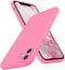 SURPHY Square Design iPhone 11 Case, Pink Liquid Silicone with Camera Protection, Straight Edge Slim Design