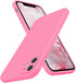 SURPHY Square Design iPhone 11 Case, Pink Liquid Silicone with Camera Protection, Straight Edge Slim Design
