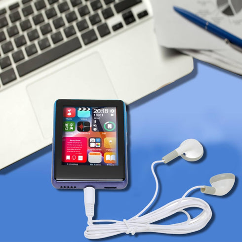 MP3 Player Bluetooth 5.0, Mini Portable Music Player with 2.4inch Full Screen, Supports FM Radio, Recorder, Ebook