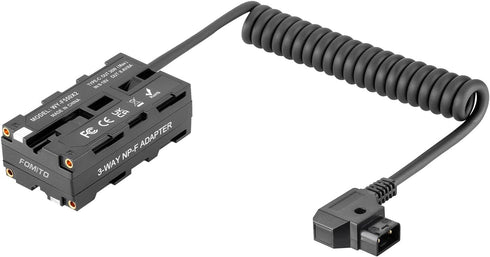 FOMITO 2-Sided NPF Dummy Battery Power Adapter to D-tap Power Cable with USB-C Output for Field Monitor and LED Light