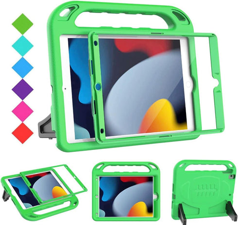 BMOUO Kids Case for iPad 9th/8th/7th Generation, with Built-in Screen Protector, Shockproof Handle