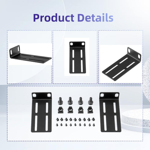 Universal Adjustable Rack Mount Kit for 19 Inch Rack Ears - Compatible with HP/ProCurve/Aruba/HPE