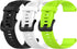 3-Pack Silicone Bands for Garmin Forerunner 945 Smartwatch, Replacement Strap (Black, White, Green)
