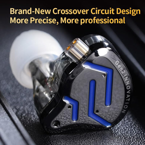 KZ ZSN PRO 2 HiFi IEM Earbud, Dynamic Driver and Balanced Armature Hybrid in-Ear Headphone, Silver