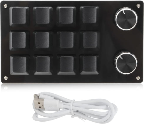 12 Key Mini Keyboard, One Handed Mechanical Gaming Keyboard, Multifunctional Shortcut Programmable Macro Keyboard