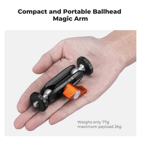 K&F CONCEPT 1/4" 360 Dual Ball Heads Magic Arm, Articulating Mini Magic Arm with Screw, Swivel Aluminum Alloy Camera