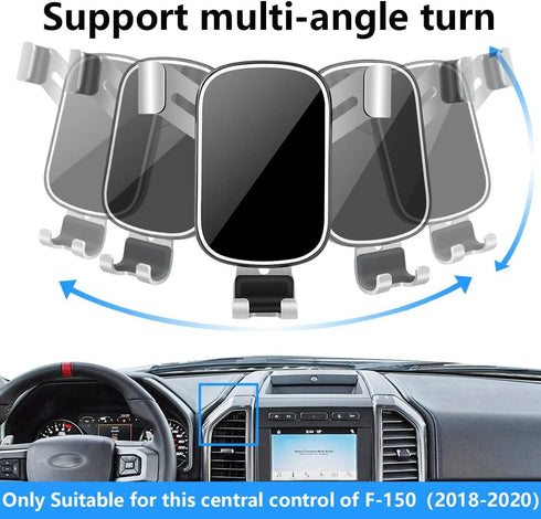 LUNQIN Car Phone Holder for Ford F-150 2015-2020, Best Cell Phones Mount, Mobile Cradle Charging Navigation Bracket