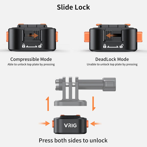 VRIG 1/4 (1/4 Camera Tripod Quick Release Plate Universal Mount Magnetic Base Adapter with Screw Hole, Suitable