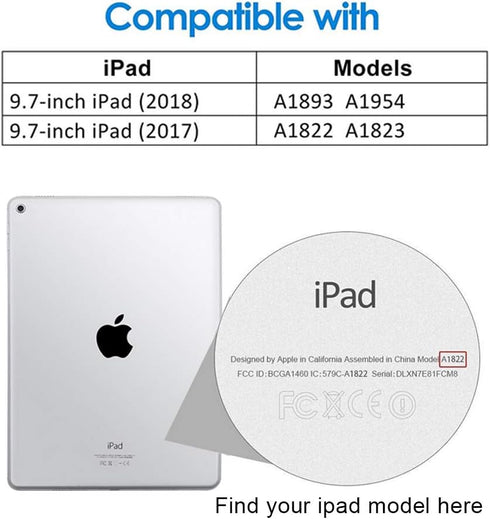 Aoub Case for iPad 6th/5th Generation 9.7 inch, with Pencil Holder, Auto Sleep/Wake, Light Green