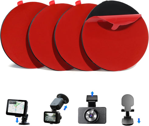 Suplogico 4Pcs Heavy Duty Dash Cam Adhesive Pads - 248F Heat Resistant Sticky