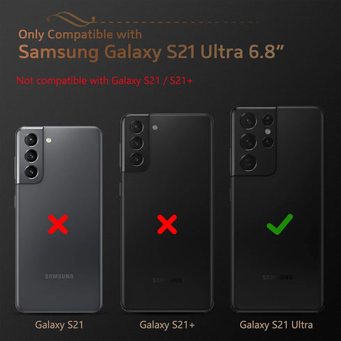 LOHASIC for Galaxy S21 Ultra Case, 5G Premium Luxury Leather, Slim Fit Style Full Body Protective Cover for Samsung