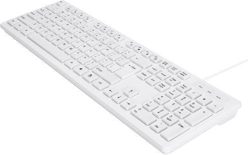 M MC Saite 104 MCSaite Wired White USB Keys Computer Keyboard with Stands,Waterproof - US Layout Compatible