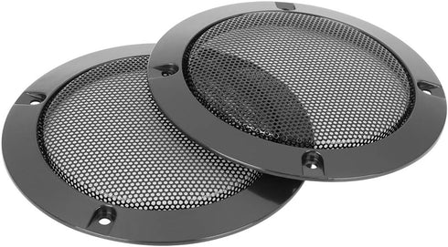 X AUTOHAUX 4pcs 4 Inch Metal Glossy Audio Speaker Cover, Subwoofer Grill Horn Guard, Black