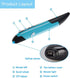 lychee Wireless Optical Pocket Pen Mouse, Blue 2.4GHZ USB, Adjustable 800/1200/1600 DPI for PC, Laptop, Mac