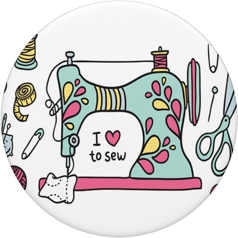 Beautiful Decorated Quilting or Sewing Machine PopSockets PopGrip: Swappable Grip for Phones & Tablets
