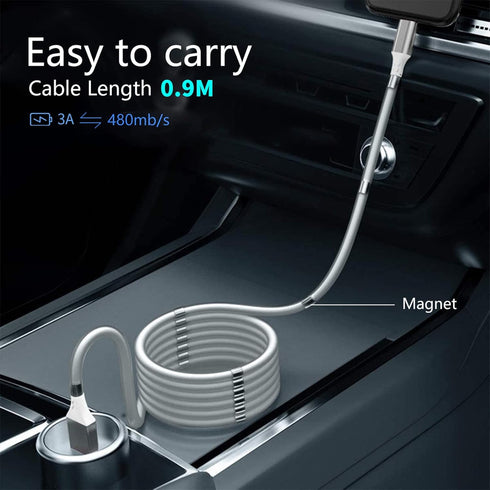 AICase Magnetic, (3FT) Super Organized Charging Magnetic Absorption Nano Data Cable for Galaxy S21/S20 Ultra S10 S10E S9 Note 20 10 9 8 Pixel, LG V30 G6, Nintendo Switch, OnePlus 5 etc (3 ft)