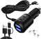 Garmin Nuvi Car Charger, Dual Port USB Power Cable for Garmin GPS, Mini USB Charging Cord for Nuvi C255 Dashcam.