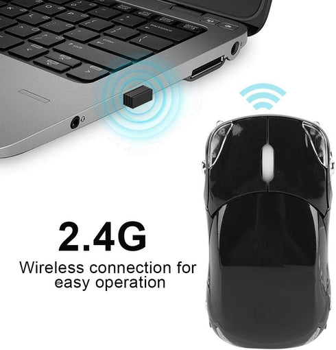 Yoidesu Wireless Mouse, 2.4G High-Precision Optical Mouse with Receiver Compartment, Mini Bluetooth Mouse (Black)