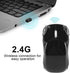 Yoidesu Wireless Mouse, 2.4G High-Precision Optical Mouse with Receiver Compartment, Mini Bluetooth Mouse (Black)