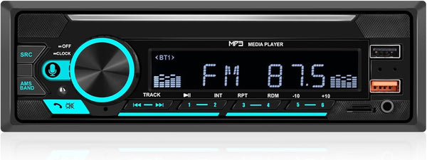 SIXTOP Single Din Bluetooth Car Radio Stereo Hands-Free Calls Push to Talk Voice