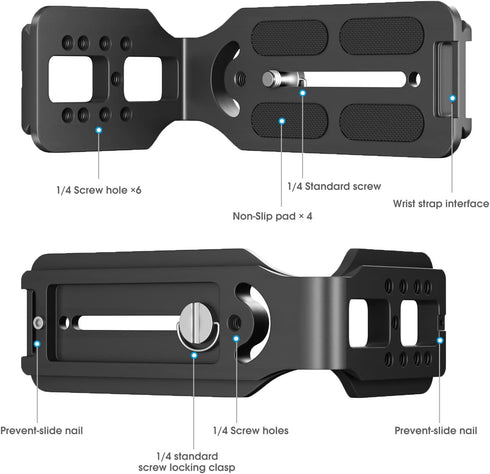 DSLR Camera L Bracket Vertical Horizontal Switching Tripod Quick Release Plate Compatible with Canon Nikon Sony DJI Osmo Ronin Zhiyun Stabilizer Tripod Monopod