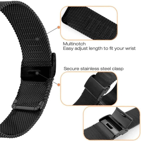 FitTurn Wrist Strap Compatible for FILIEKEU I9/Basznrty S52 Smart Watch for Men, Replacement Metal Watch Bands for FILIEKEU I9/Basznrty S52 Smart Watch Stainless Steel Bracelet Adjustable Belt Loop