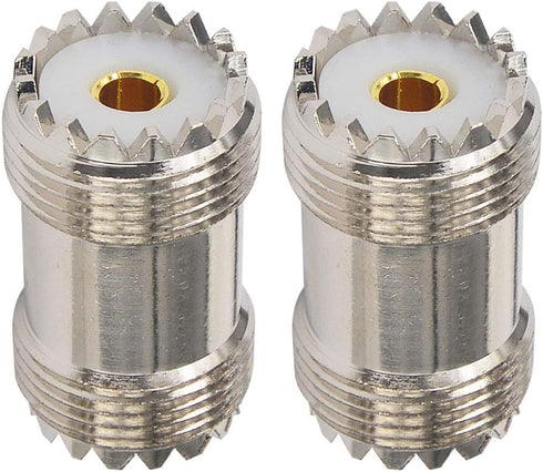 Boobrie 2-Pack SO239 Barrel Adapter UHF Female to Female Coax Coaxial Connector PL259 Coupler UHF Double Female Cable Connector for CB Ham Radio WiFi Antenna SWR Meter