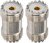 Boobrie 2-Pack SO239 Barrel Adapter UHF Female to Female Coax Coaxial Connector PL259 Coupler UHF Double Female Cable Connector for CB Ham Radio WiFi Antenna SWR Meter