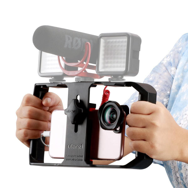 Ulanzi U Rig Pro Video Rig for iPhone - Phone Stabilizer Rig with Triple Cold Shoe Mount, Phone Tripod Mount for iPhone