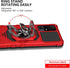 TJS Heavy Duty Phone Case for TCL 40 XL/TCL 40 T T608DL, with Tempered Glass Screen Protector and Metal Ring Kickstand