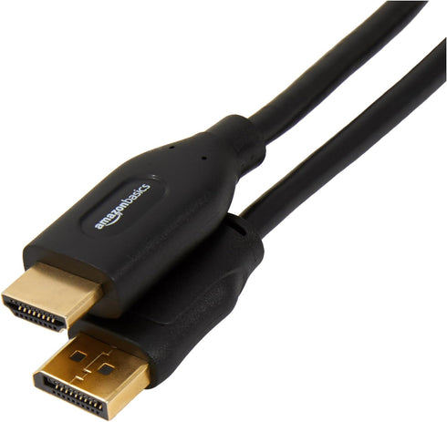 Amazon Basics DisplayPort to HDMI Cable, Video and Audio, Uni-Directional, 1920x1200, 1080p,