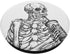 White Skeleton Drinking Coffee Death Skull Skullcap PopSockets Grip and Stand for Phones and Tablets PopSockets Standard PopGrip