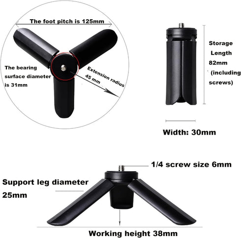 FWKAILEPING 2 Pack 3 2 (2Black) Mini Tripod Compatible with DJI Osmo Pocket & Portable Camera Tripod Desktop Stand
