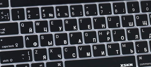 XSKN Russian Language Silicone Keyboard Cover for 2019 2020 MacBook Pro 16.2 13.3 inch with Touch Bar and Touch ID