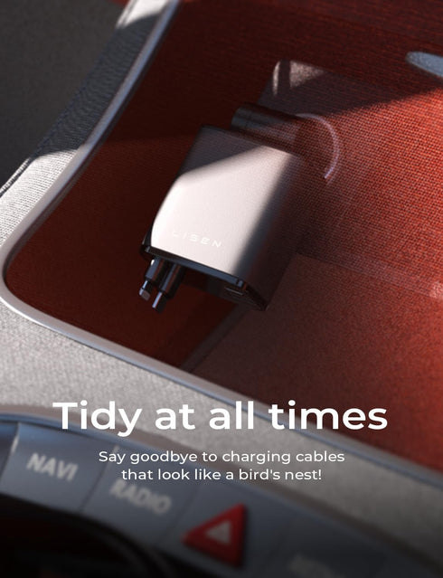 LISEN 69W Retractable Car Charger Adapter, Fast Charging Type C Car Charger for iPhone 16/15/14/13/12, Samsung, Gray