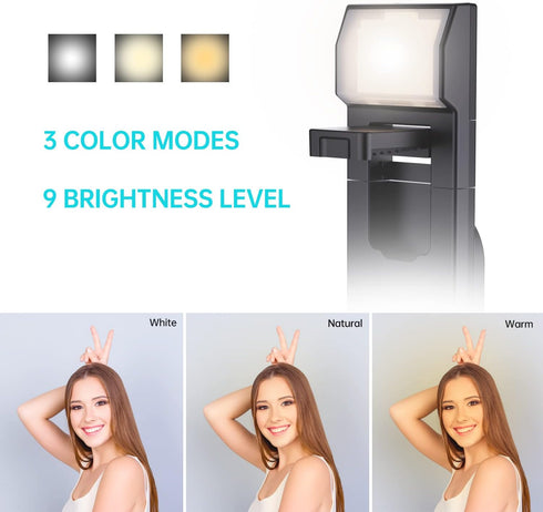 Ambertronix 40” Selfie Stick Tripod Quadrapod, Wireless Bluetooth Remote, Onboard Light, Compatible with iPhone &