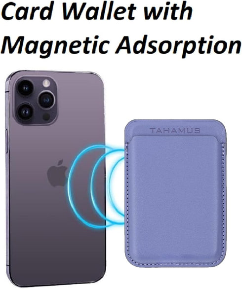 Magnetic Card Wallet Holder for iPhone 14/13/12 Series with MagSafe (Wisteria)