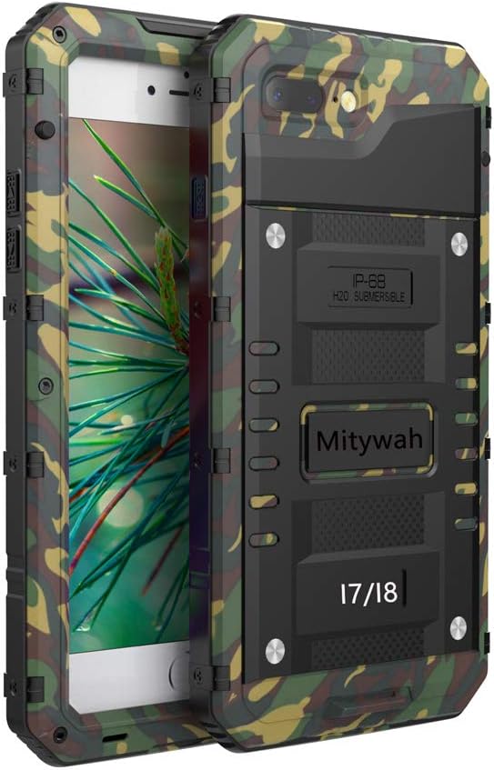 Mitywah Waterproof iPhone 7/8 Case - Heavy Duty Metal, Full Body Protection, Shockproof, Dustproof, Military Grade