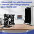 SOTOP 120mm 5V 120mm 25mm, WHTech USB Fan with Temperature Controller & LED Voltage Display Speed Controller, DC x