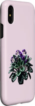 African Violet Lover Gifts and Apparel African Violet Flower Plant Botanical Case for iPhone X/XS
